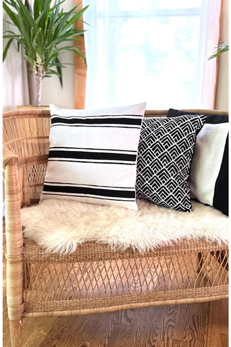 Striped White Sadza Pillow Cover 46Cm, Alternate, color, White