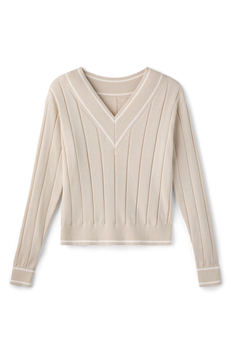 Rhone Varsity Rib Sweater, Alternate, color, Sand