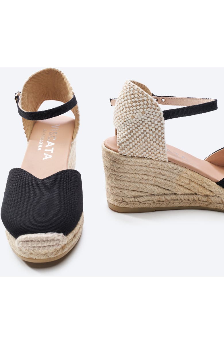 VISCATA Reus Canvas Espadrille Wedges, Alternate, color, Black