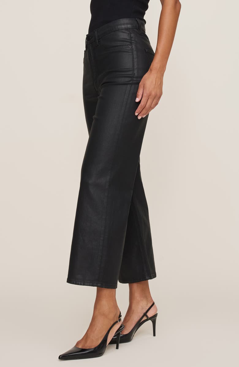 DL1961 Karmine Refined Coated Ankle Wide Leg Jeans, Alternate, color, Black Coated