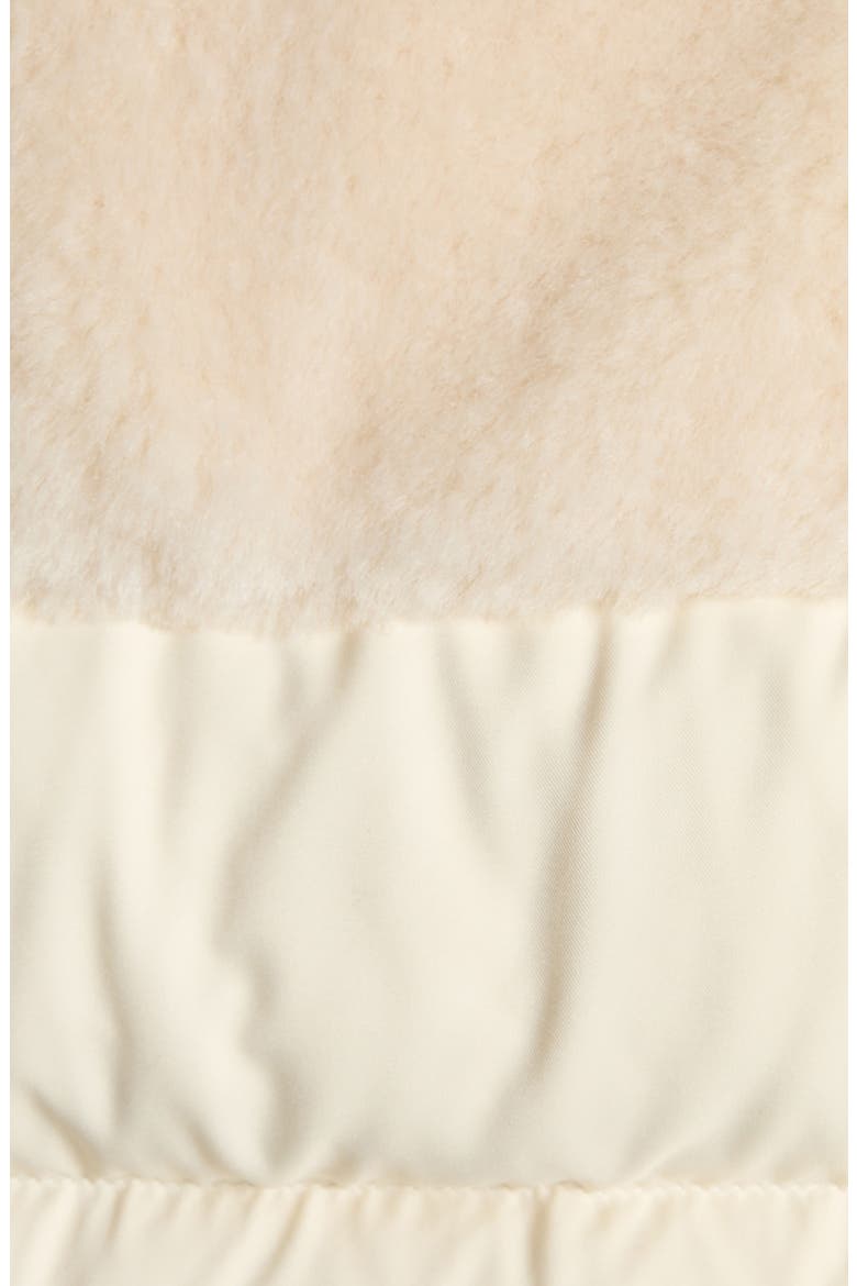 Oiron Down Puffer Jacket with Faux Fur Trim, Alternate, color, ALMOND MILK