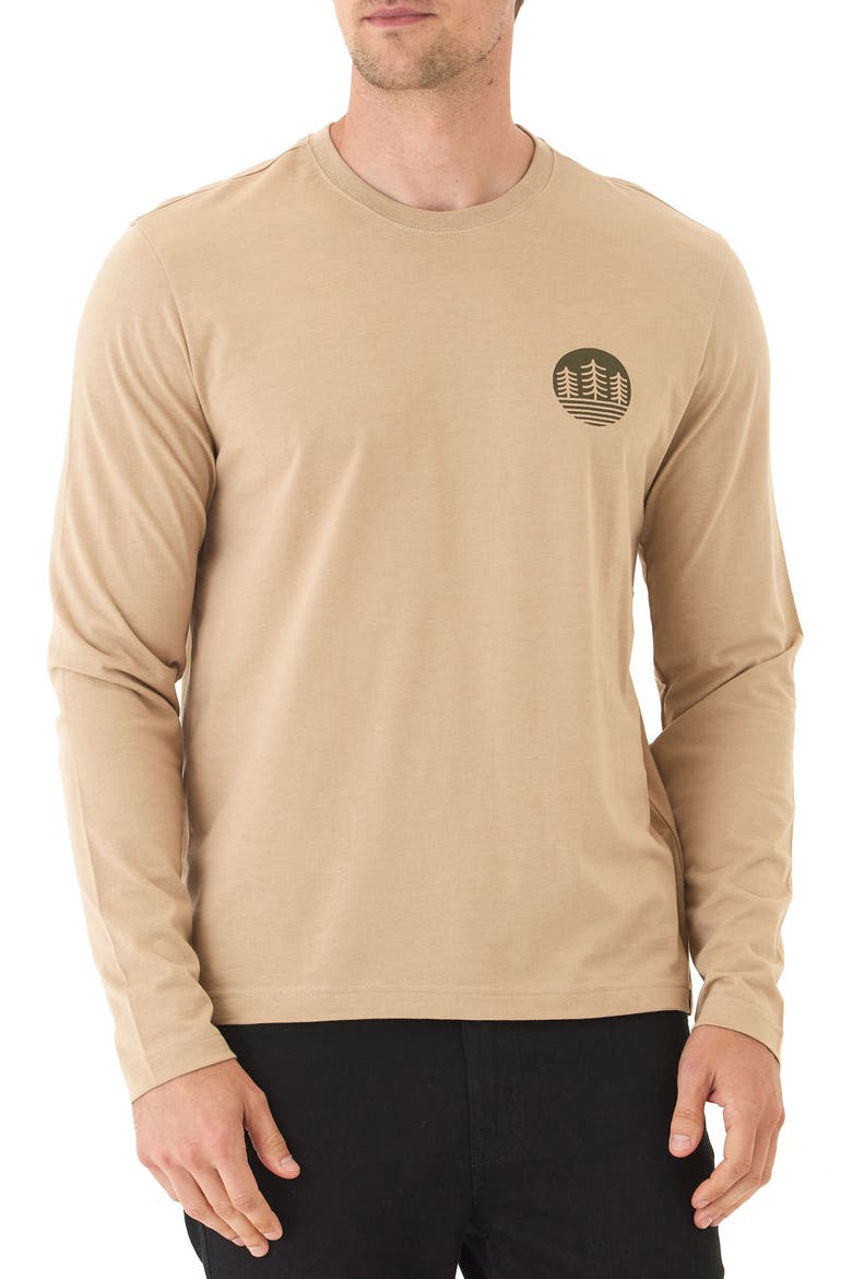 Triple Tree Soft Wash Cotton Blend Graphic Long Sleeve T-Shirt, Main, color, SANDSTONE
