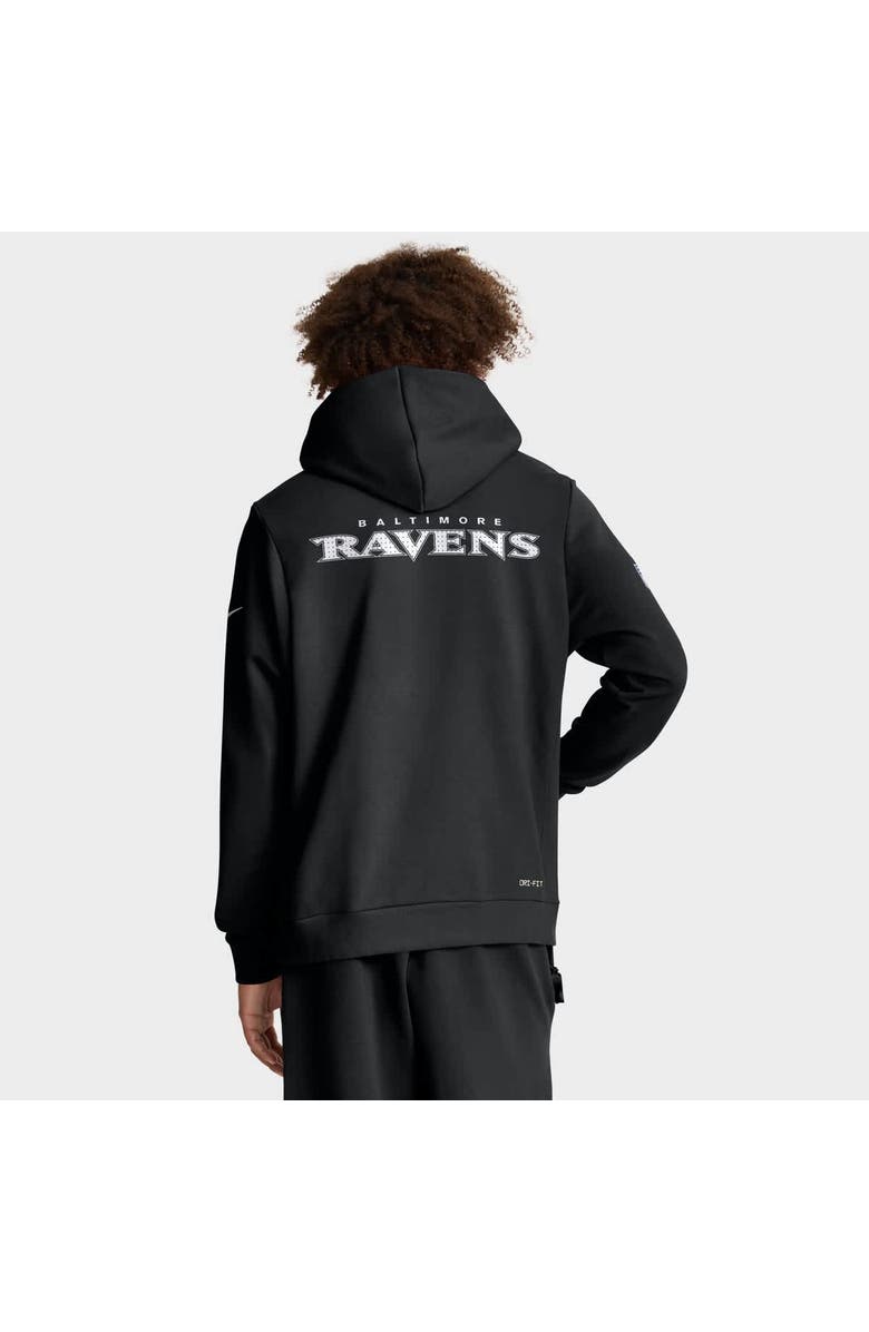 Nike Men's Nike Black Baltimore Ravens Sideline Standard Issue Initial Home Dri-FIT Hoodie, Alternate, color, Black