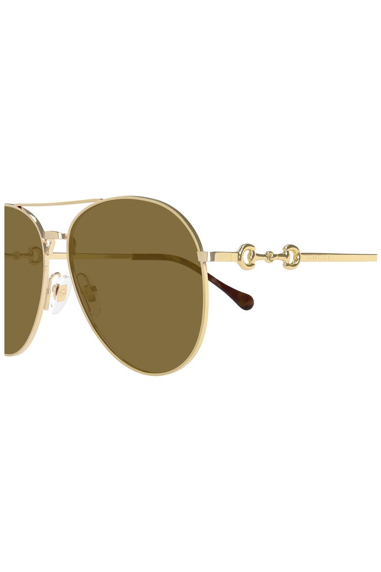 60mm Pilot Sunglasses, Alternate, color, GOLD