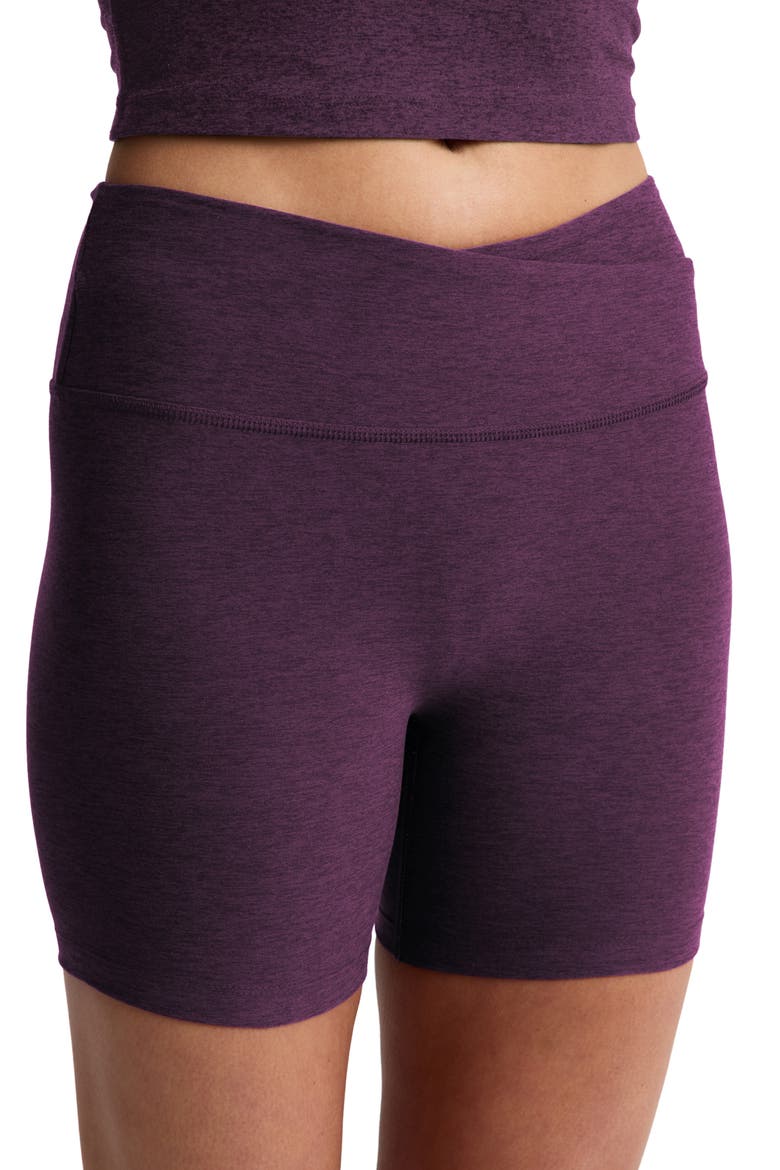 Space Dye Leisure Bike Shorts, Alternate, color, BRILLIANT BLACKBERRY HEATHER