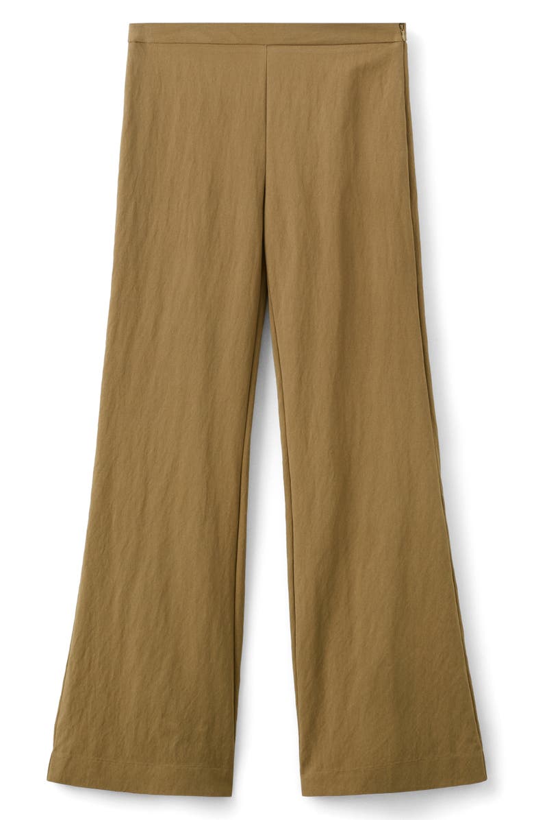 MANGO Flat Front Straight Leg Pants, Alternate, color, Khaki