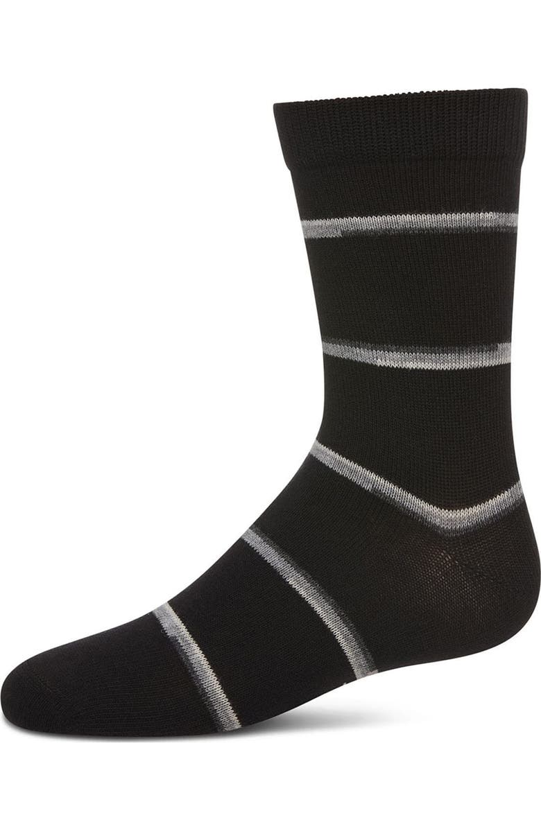 MeMoi Spacedye Stripe Crew Sock, Main, color, Black