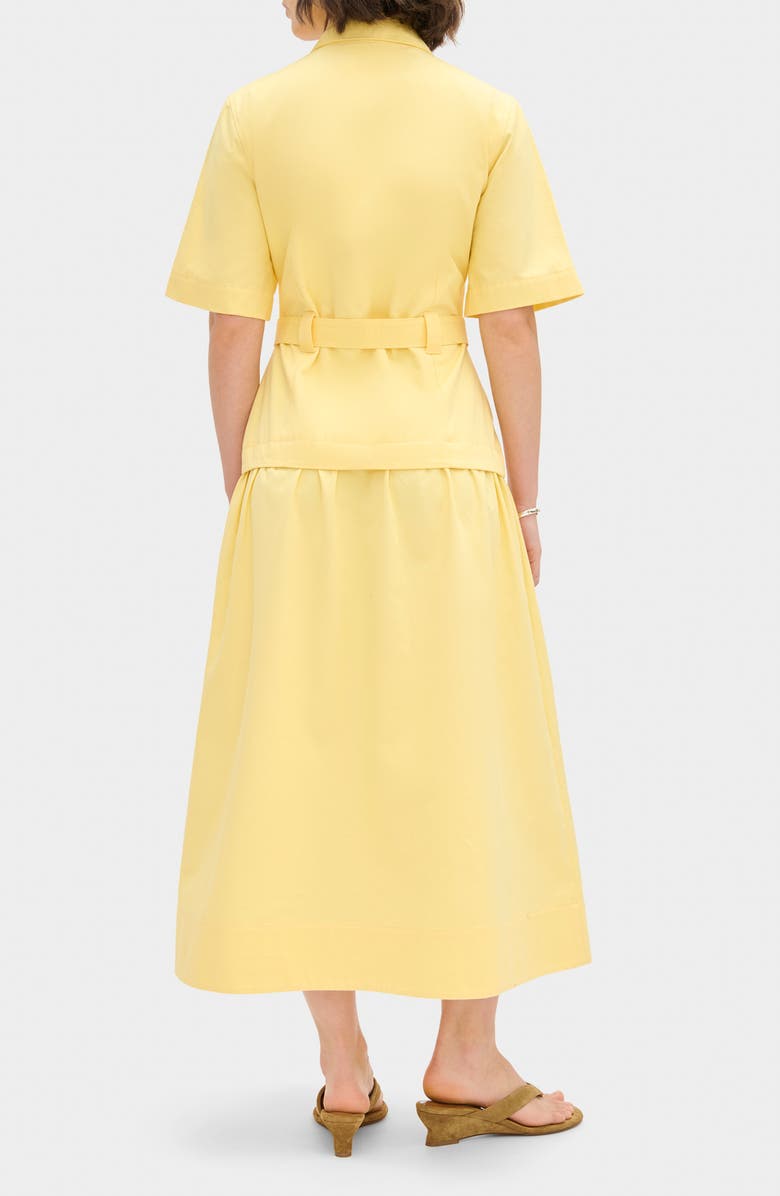 ALIGNE Pearl Short Sleeve Organic Cotton Midi Dress, Alternate, color, Yellow