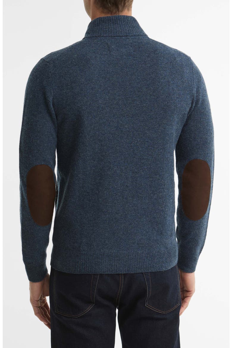 Elbow Patch Wool Cardigan, Alternate, color, DARK INDIGO