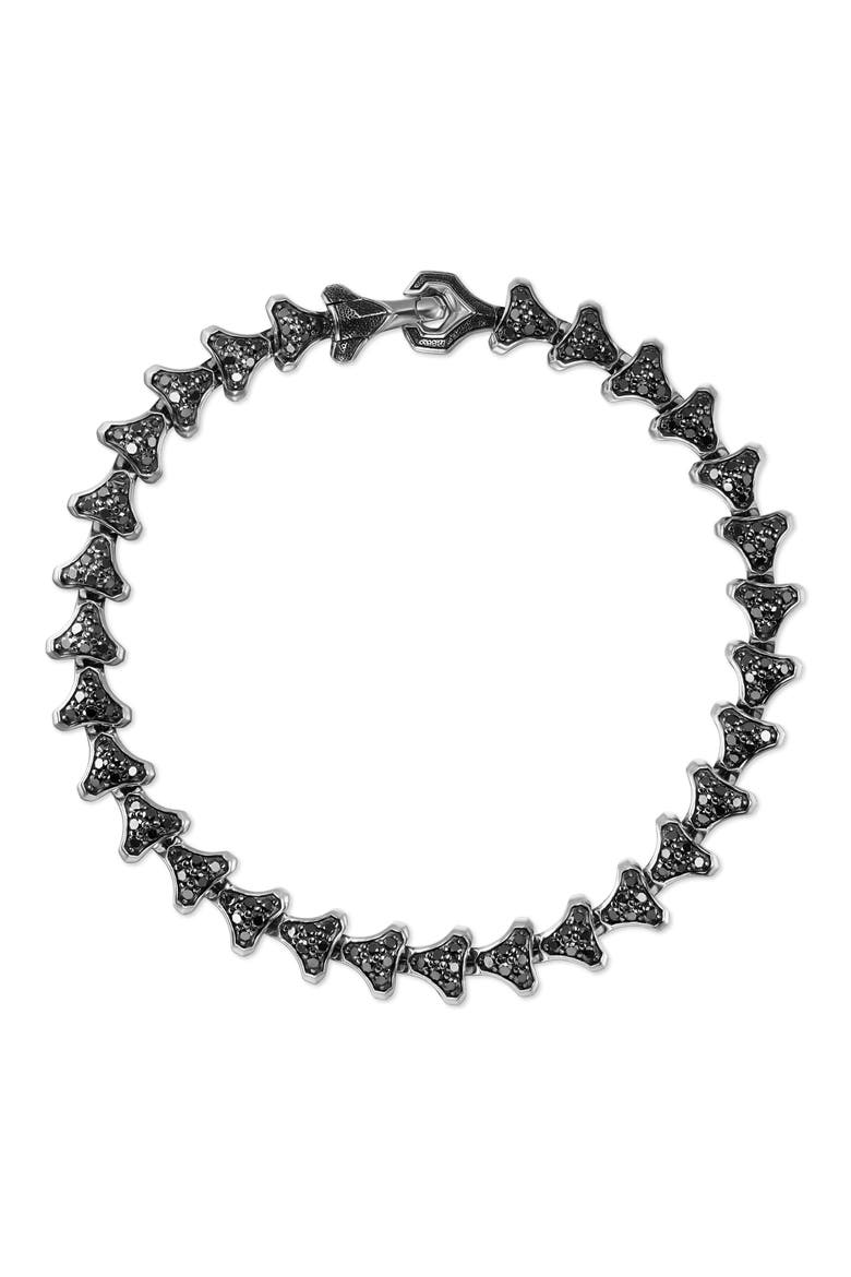 Men's Armory Link Bracelet, Sterling Silver with Black Diamonds, 7.5mm, Alternate, color, SILVER
