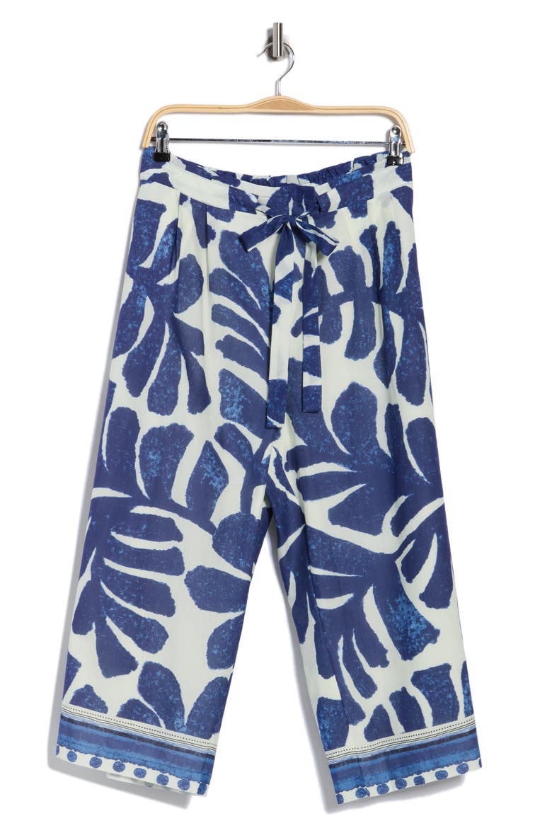 Print Wide Leg Pants, Alternate, color, NAVY