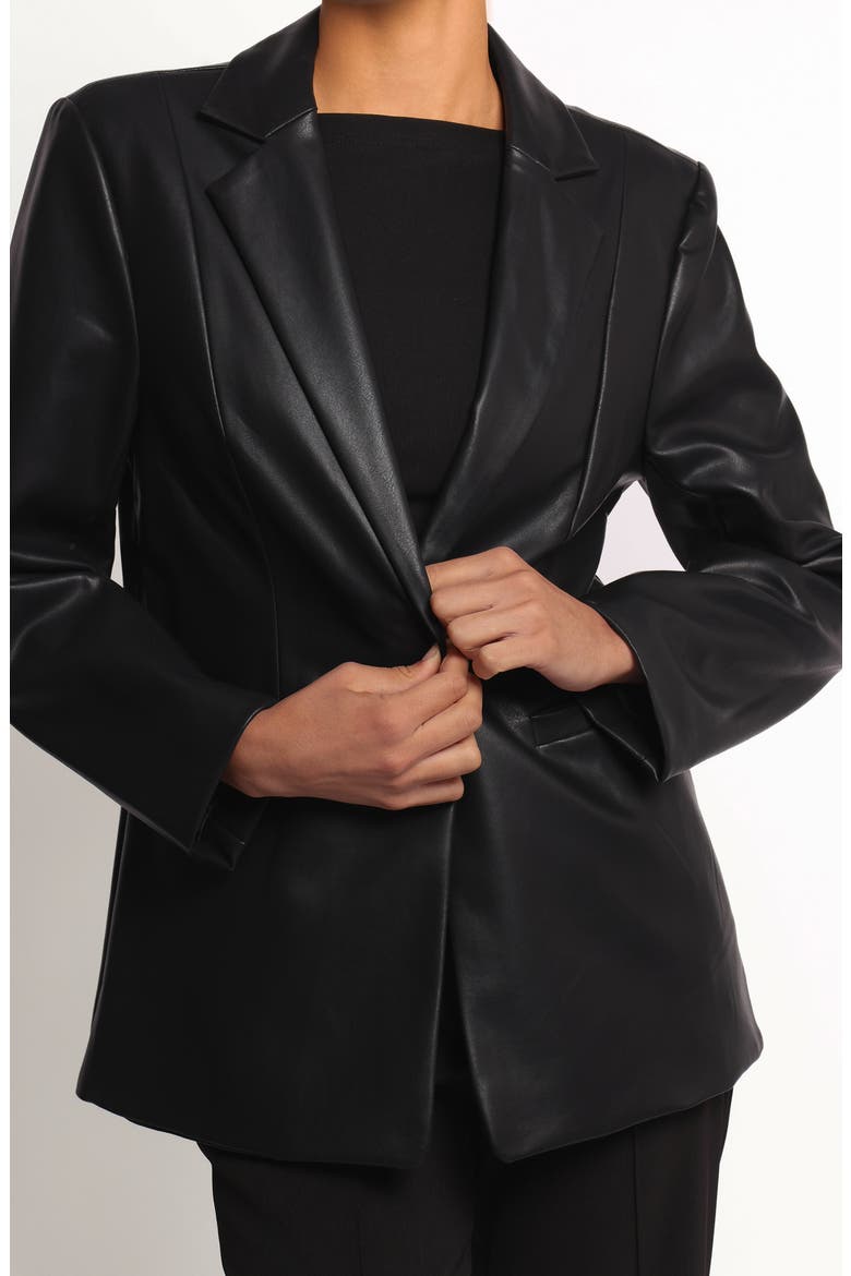 Jamie Faux Leather Blazer, Alternate, color, BLACK