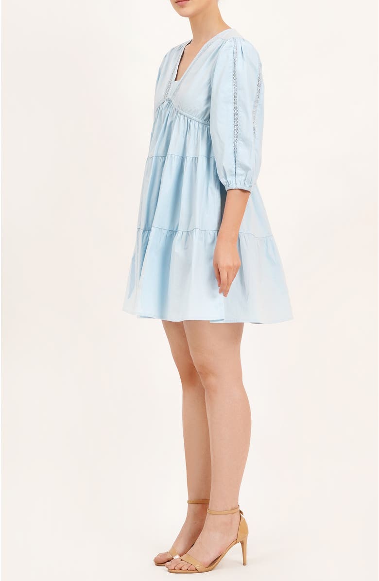 Leota Zariah Empire Waist Mini Dress, Alternate, color, Wispy Blue
