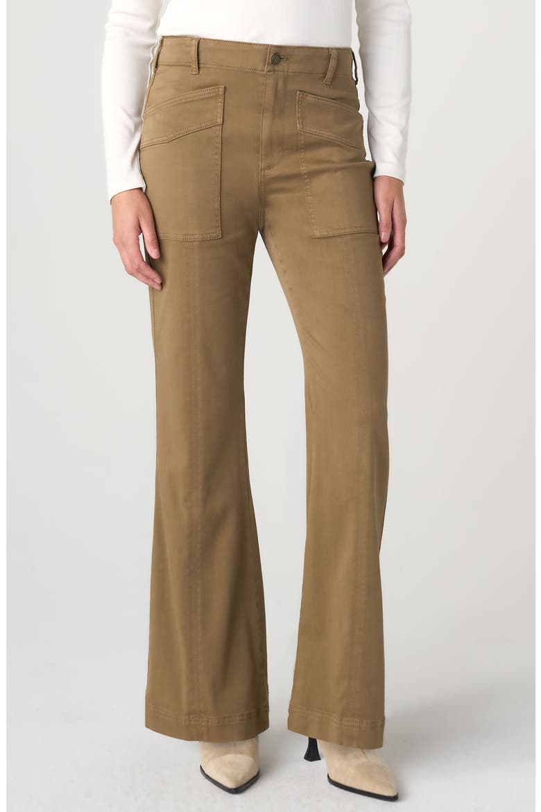 Patch Pocket Stretch Cotton Blend Pants, Main, color, OAK BROWN