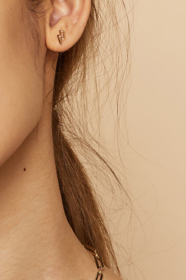 14K Yellow Gold Jupiter Studs, Alternate, color, Yellow Gold