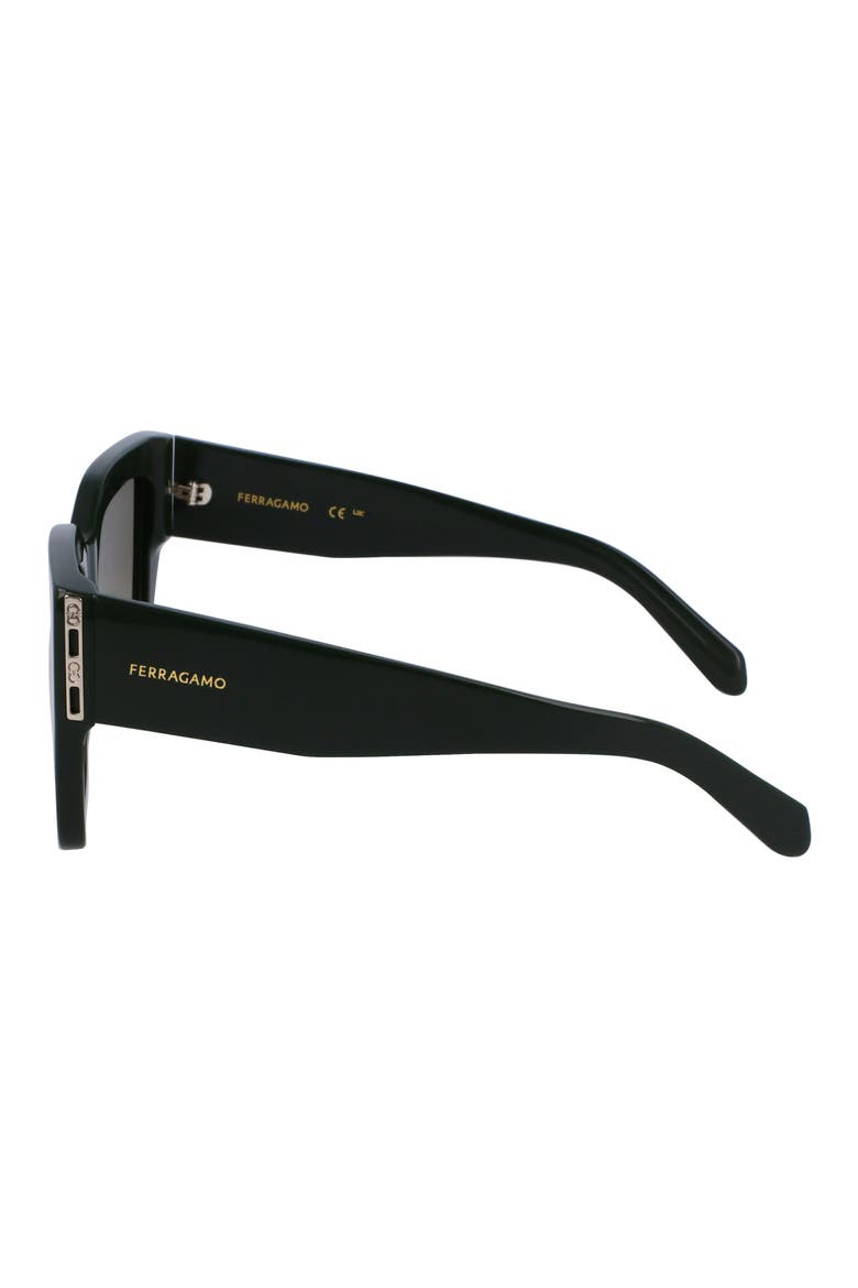 Gancini 55mm Modified Rectangular Sunglasses, Alternate, color, DARK GREEN