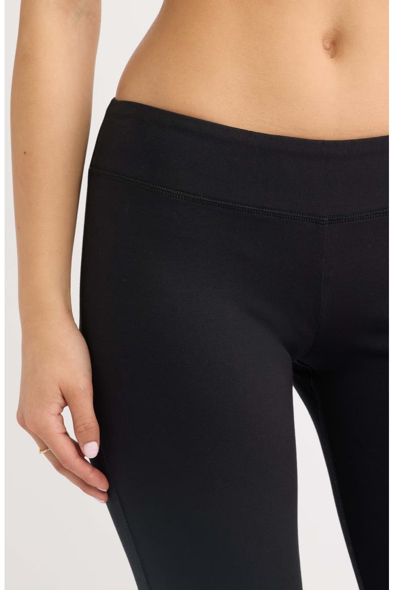 Foldover Flare Jersey Pants, Alternate, color, BLACK