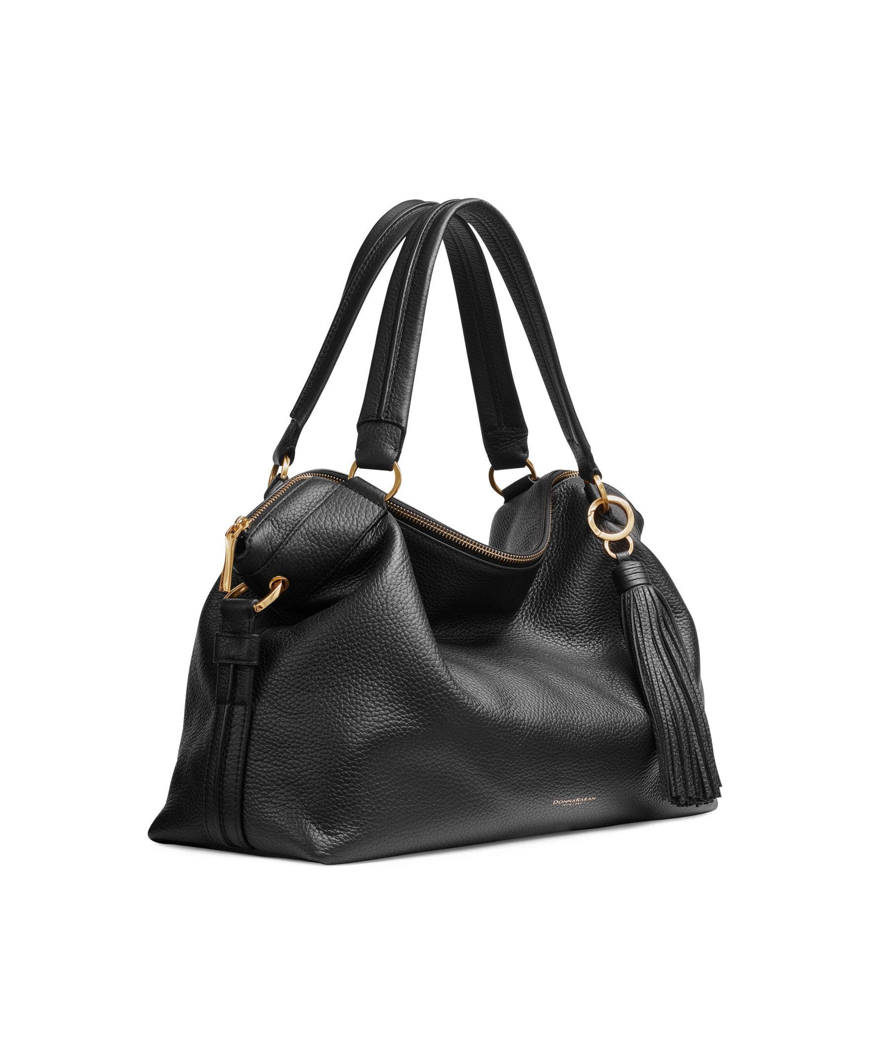 Donna Karan New York Glenwood Satchel, Alternate, color, Black/Gold