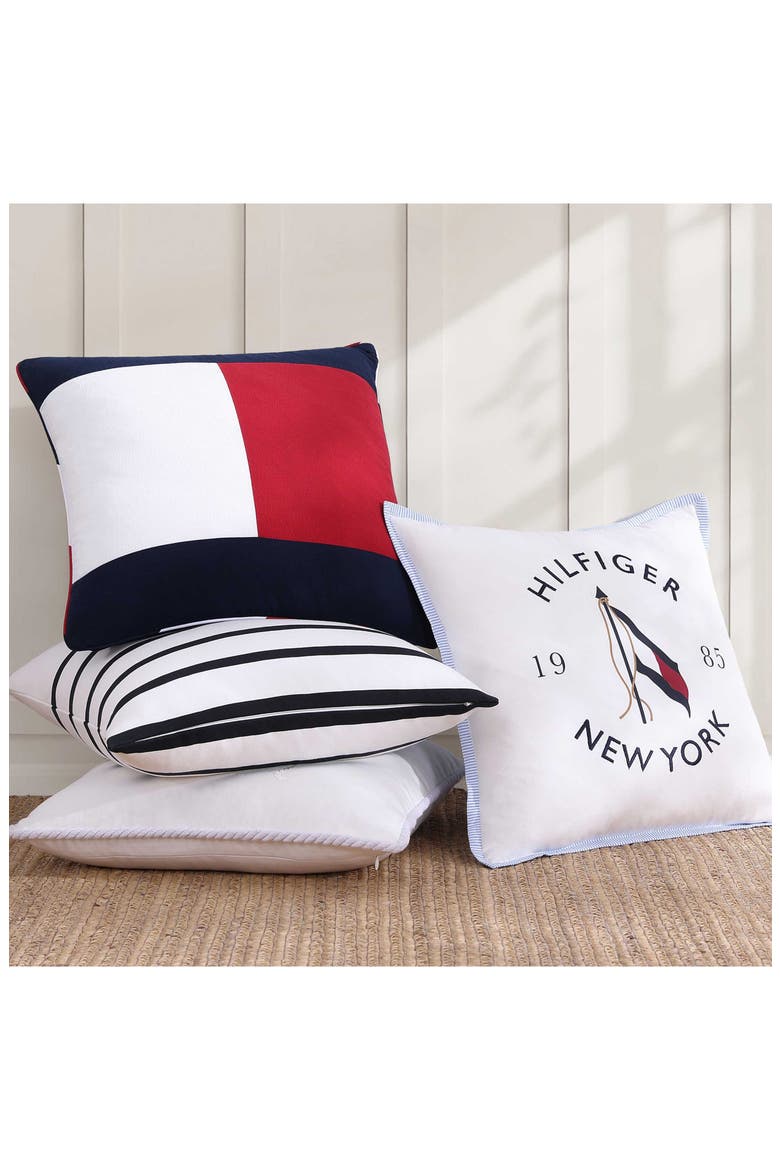 NY Flag Canvas Accent Pillow, Alternate, color, WHITE