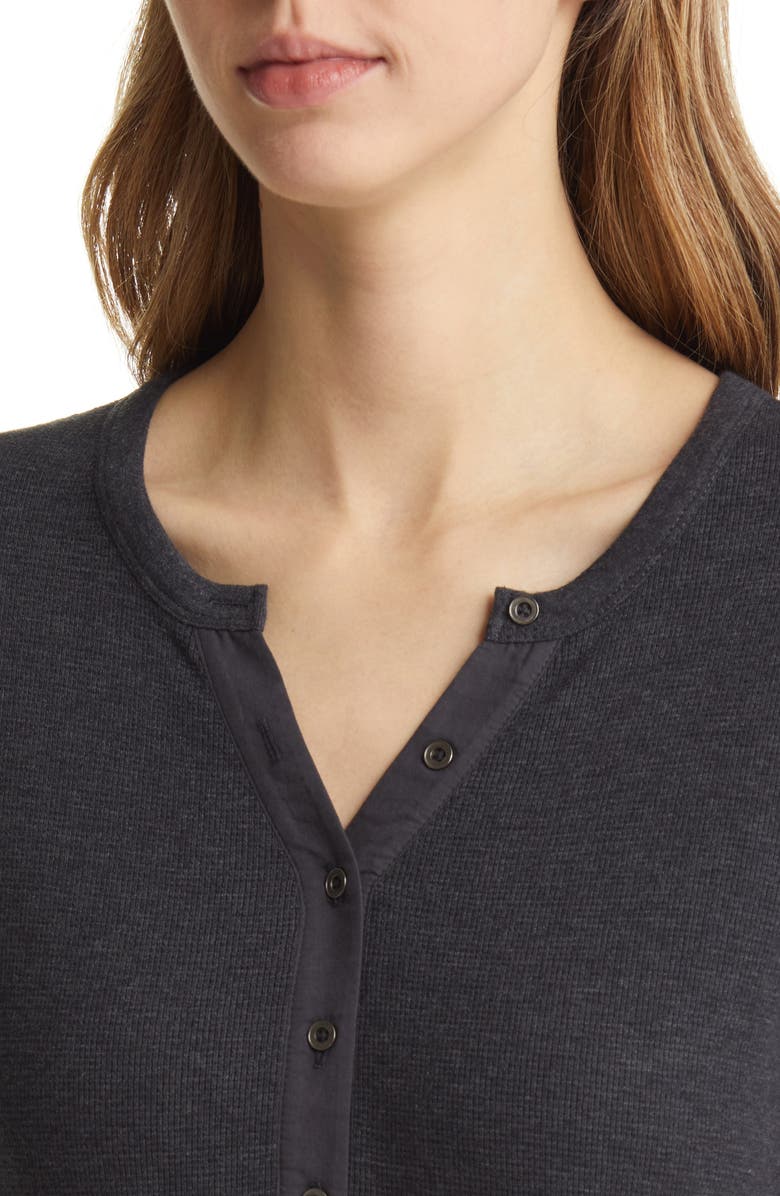 Caslon<sup>®</sup> Long Sleeve Henley Dress, Alternate, color, 