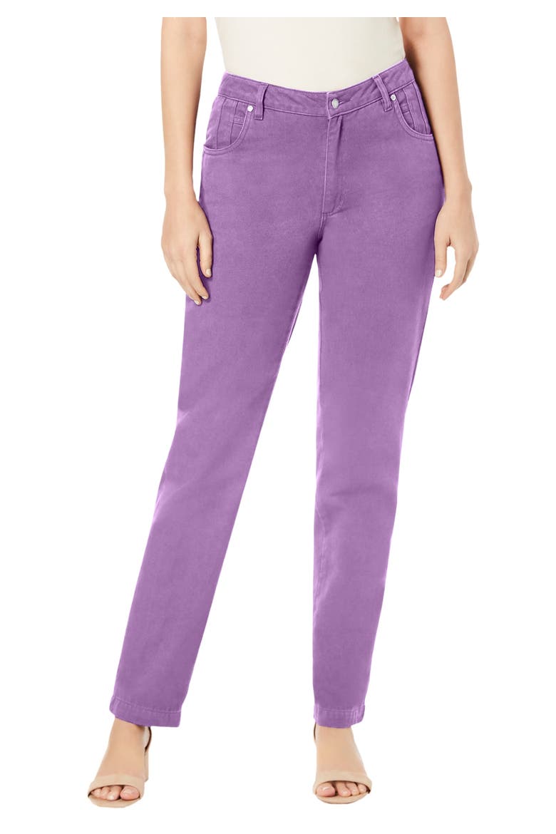 Classic Cotton Denim Straight-Leg Jean, Alternate, color, DUSTY LAVENDER
