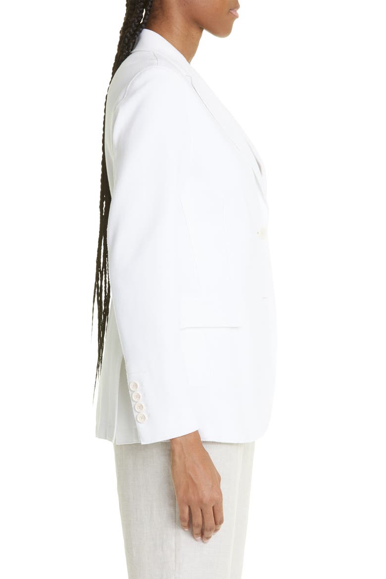 Single Breasted Cotton Blend Blazer, Alternate, color, 00 - WHITE