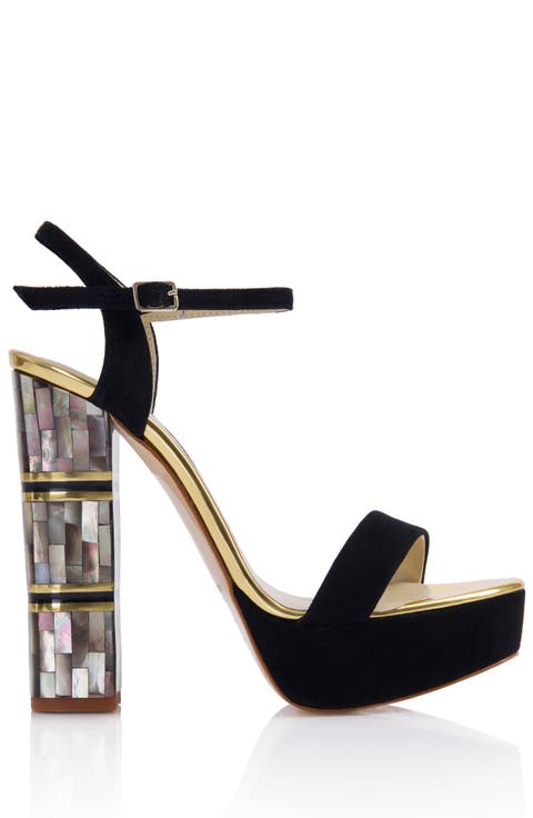 Jito Ankle Strap Pearl Heel Sandal