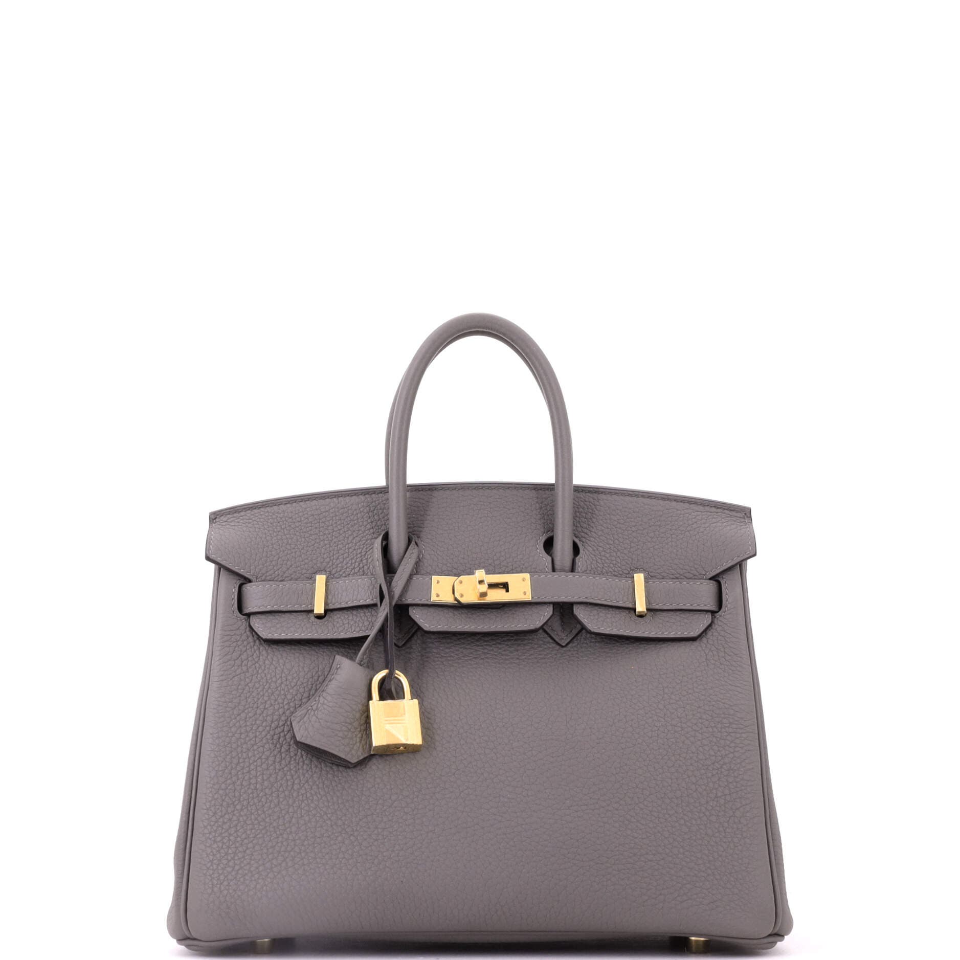 Birkin Handbag Grey Togo with Gold Hardware 25, Main, color, Grey