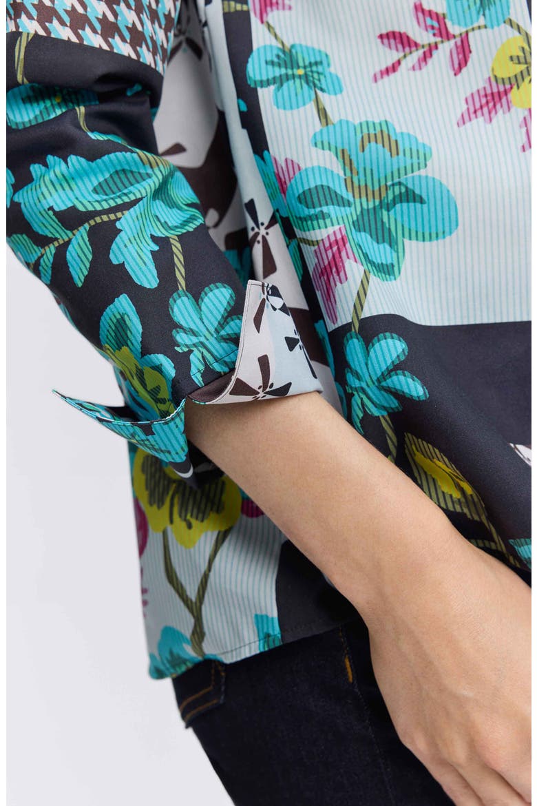 Agnes Sateen Top, Alternate, color, TEAL MULTI