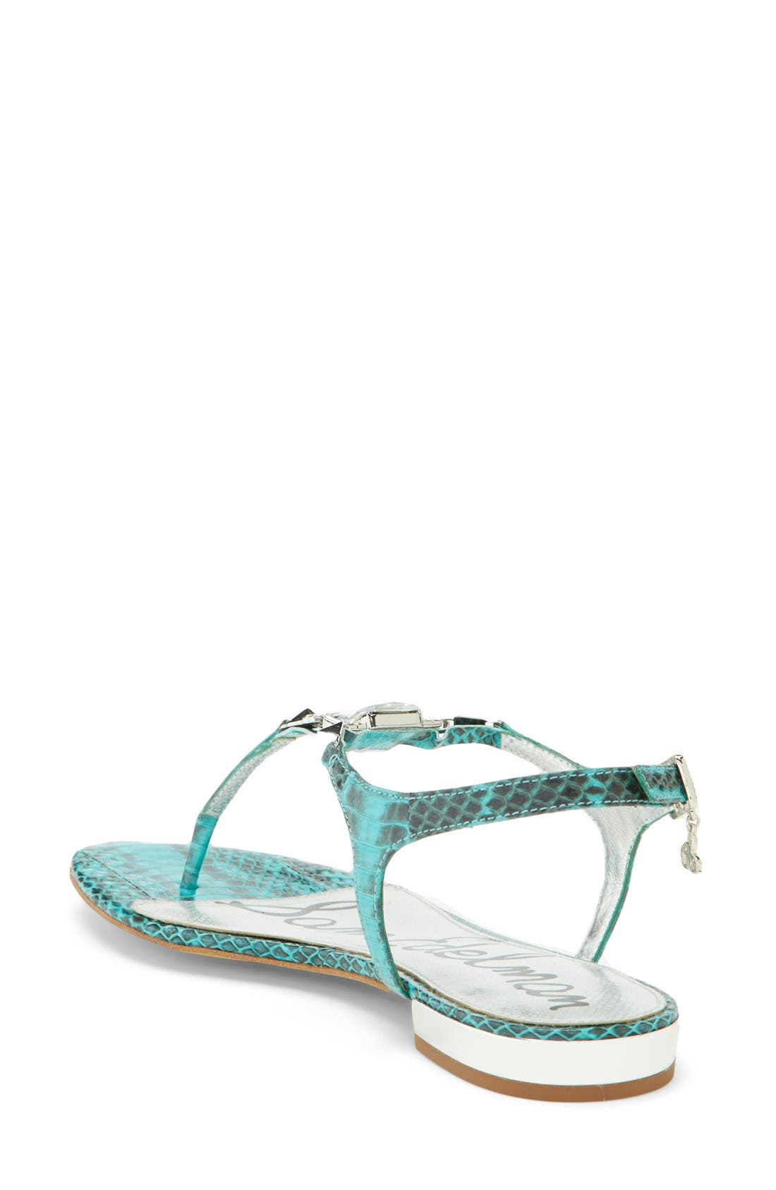 'Dawn' Embellished Leather Sandal, Alternate, color, TURQUOISE TIME