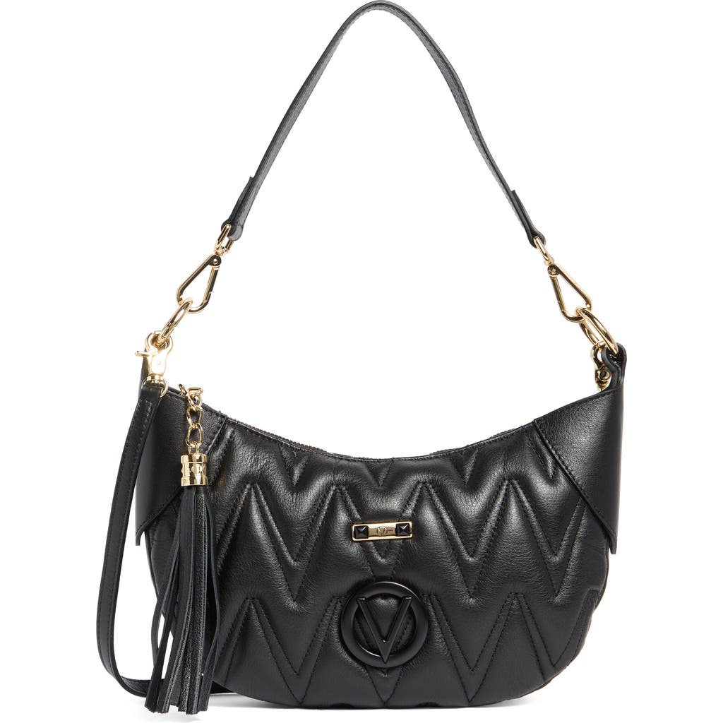 Valentino By Mario Valentino Sabrine Diamond Quilted Shoulder Bag In Black