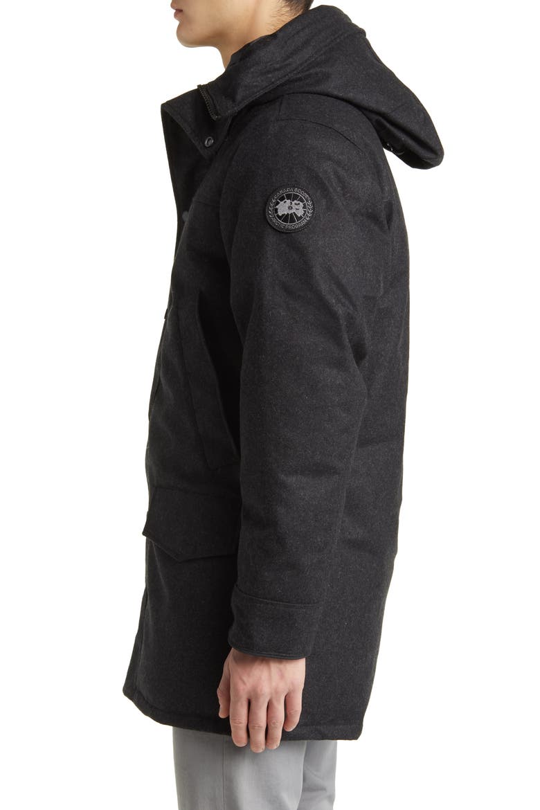 Langford Windproof 625-Fill Power Wool Blend Parka, Alternate, color, CARBON MELANGE