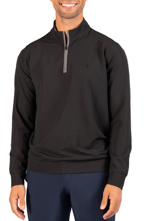 Micro Grid Quarter Zip Performance Pullover
