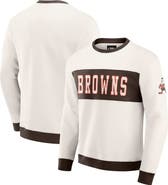 Darius Rucker Collection by Fanatics Men's Darius Rucker Collection by Fanatics  Cream Cleveland Browns Colorblock Pullover Sweatshirt