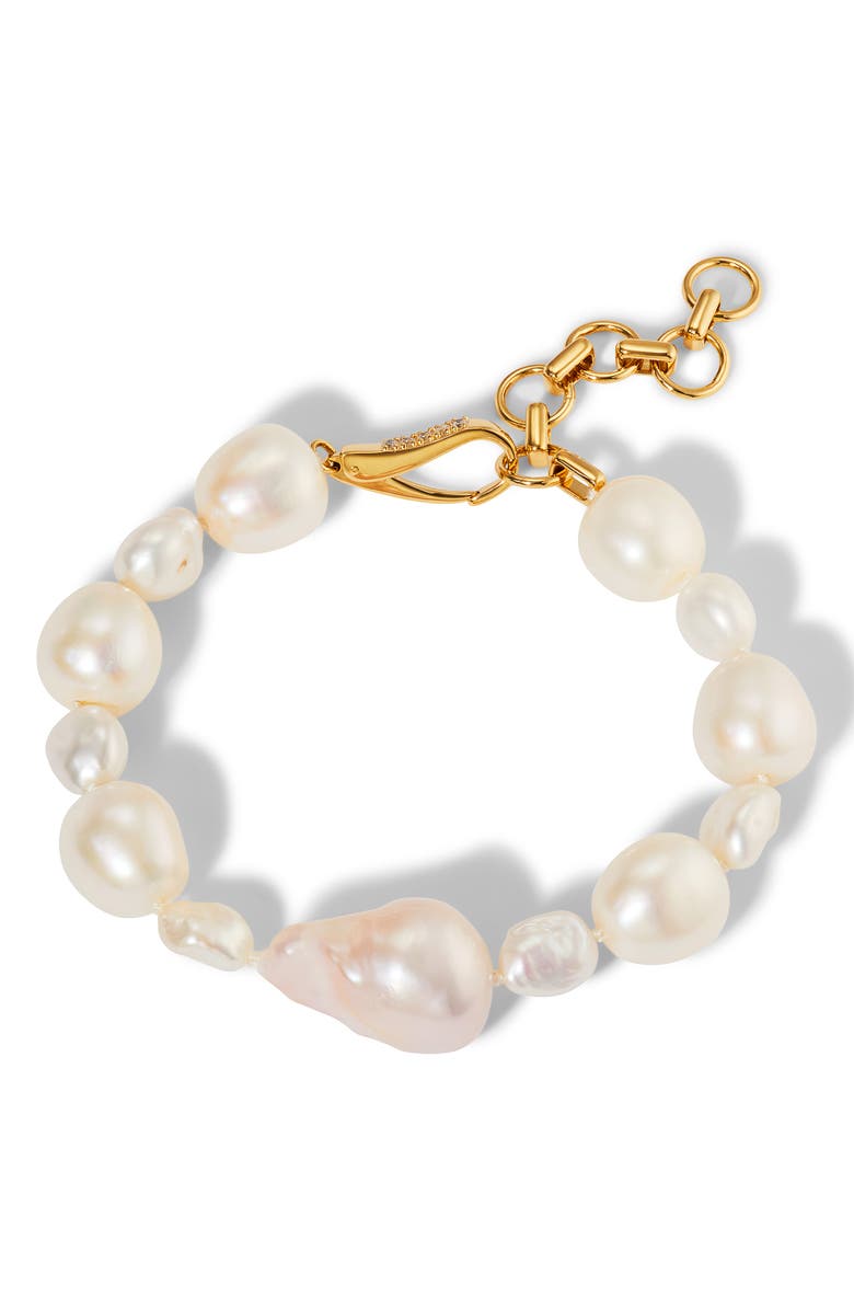 Nadri London Baroque Pearl Bracelet, Main, color, 