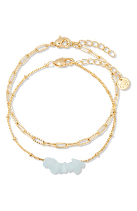 Alex Stacked Bead & Link Bracelet Set