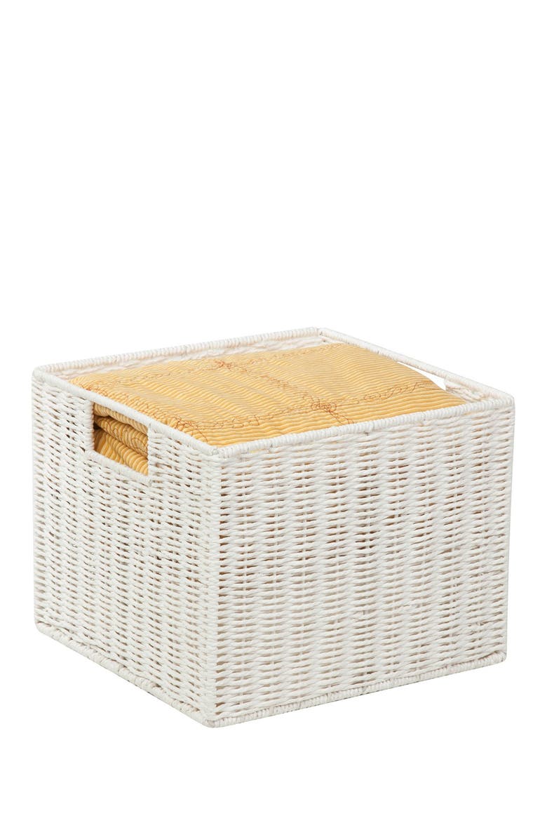 HONEY-CAN-DO White Paper Rope Storage Crate, Alternate, color, 