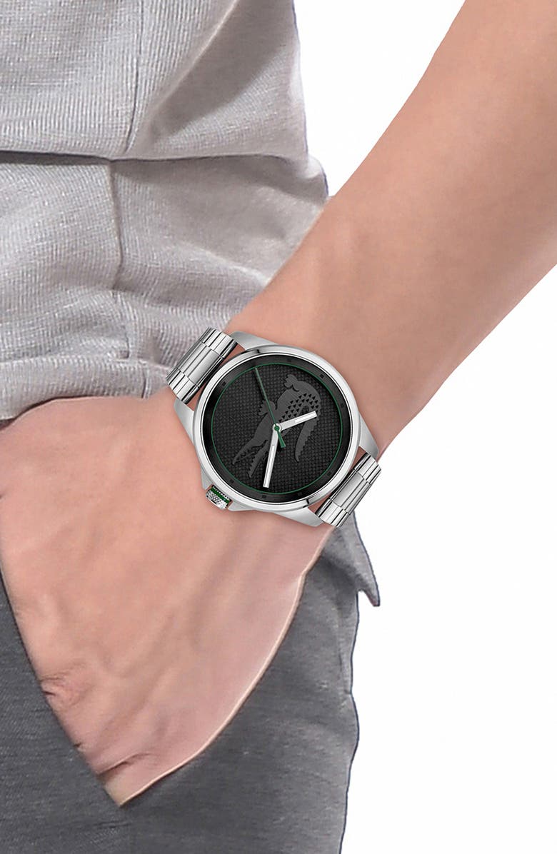 Lacoste Le Croc Bracelet Watch, 43mm, Alternate, color, Black
