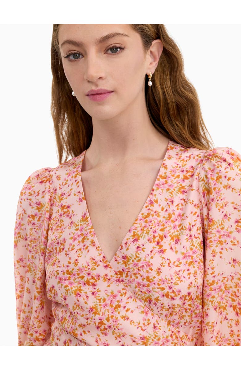 Rebecca Taylor Bellamy Silk Mini Dress, Alternate, color, Pale Pink Multi