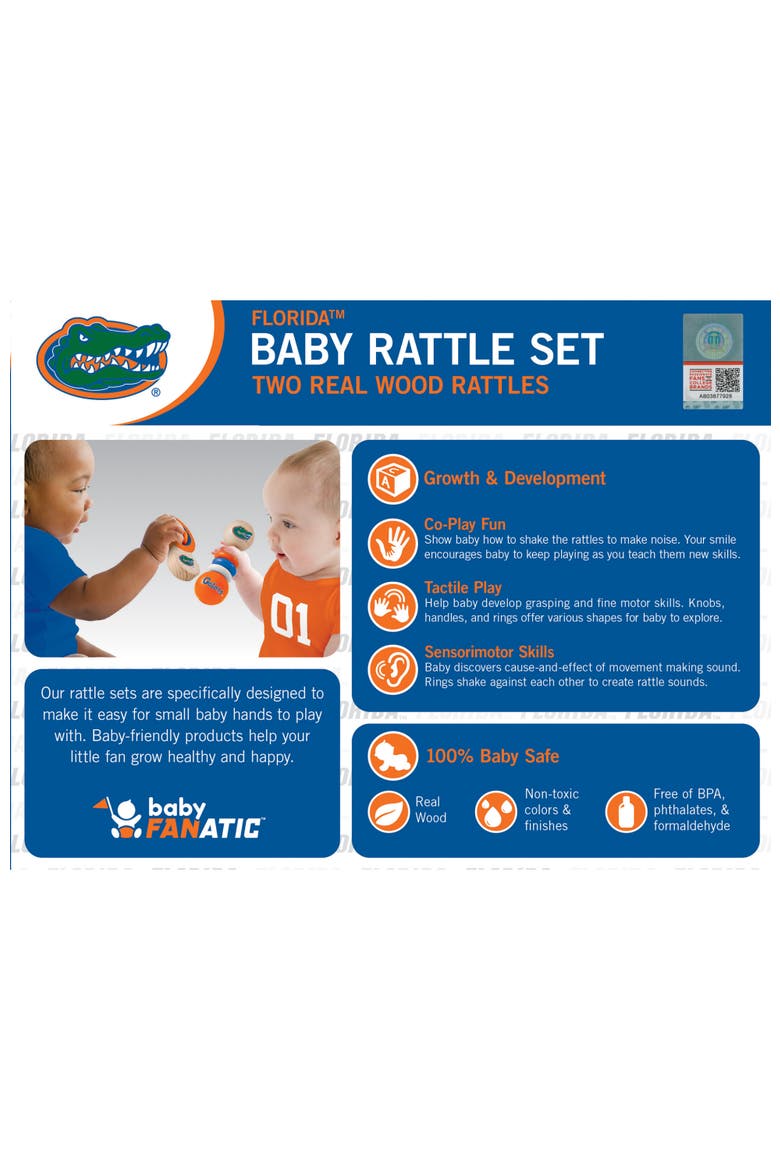 Florida Gators Baby Rattles 2-Pack, Alternate, color, Multicolor