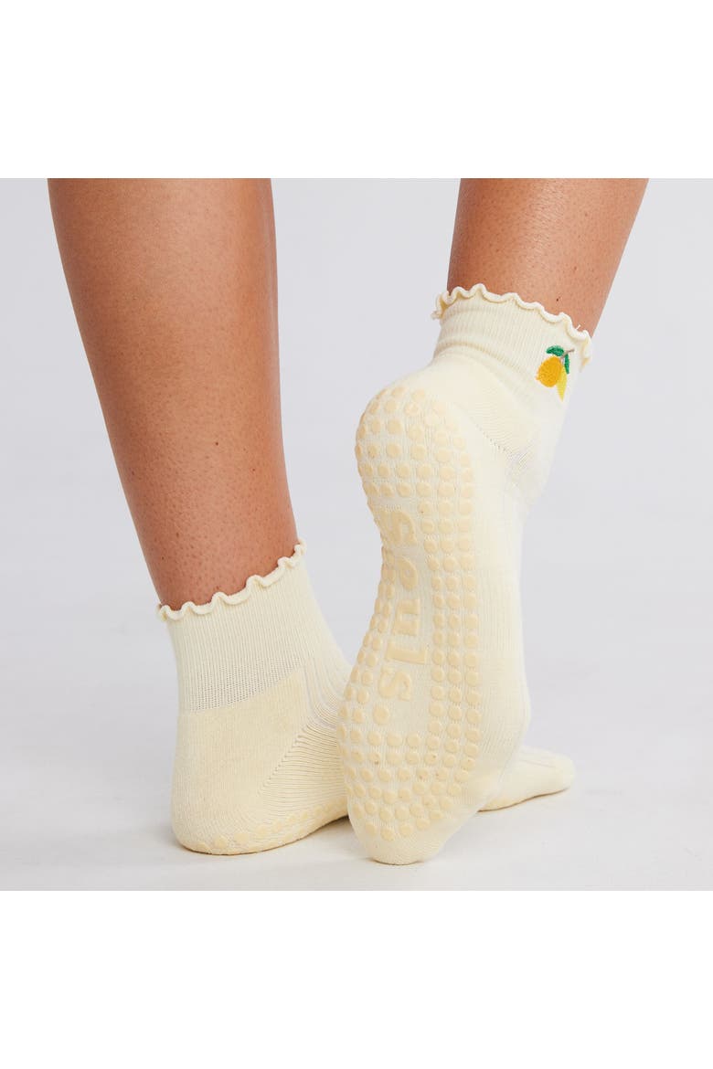 Main Squeeze Grip Socks, Alternate, color, Pastel Yellow
