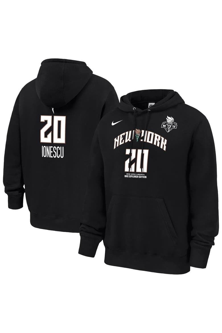 Men's Nike Sabrina Ionescu Black New York Liberty Explorer Edition Name & Number Hoodie, Main, color, Black
