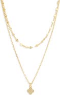 Argento Vivo Sterling Silver Layered Clover Necklace
