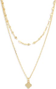 Argento Vivo Sterling Silver Layered Clover Necklace