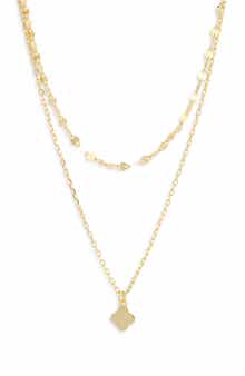 Argento Vivo Sterling Silver Layered Clover Necklace