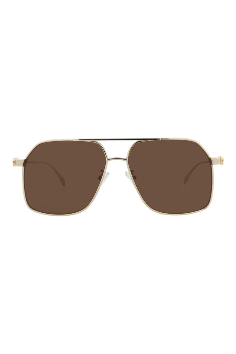 59mm Aviator Sunglasses, Main, color, GOLD GOLD BROWN