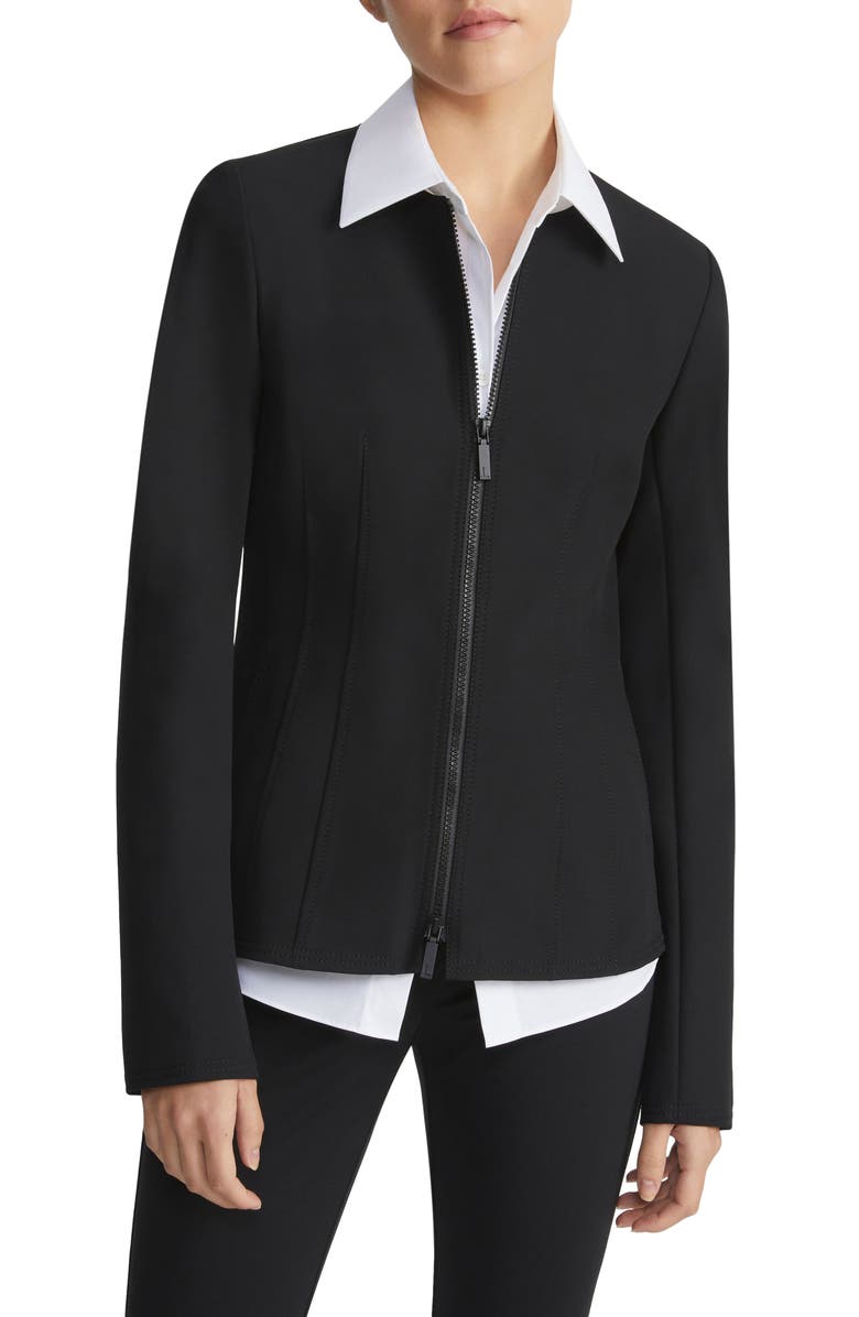 Lafayette 148 New York Acclaimed Stretch Fitted Zip Jacket, Main, color, 