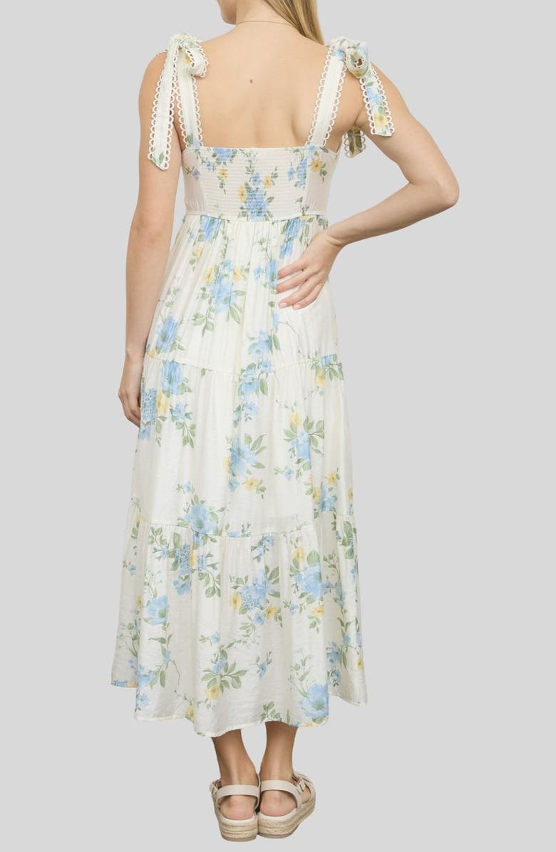 Blu Pepper Loop Trim Tie Shoulder Maxi Dress, Alternate, color,