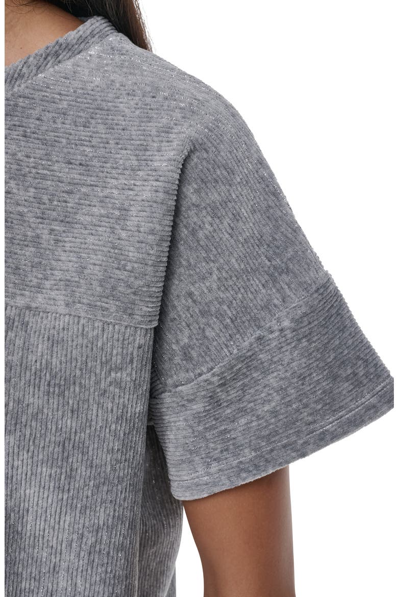Metallic Velvet T-Shirt, Alternate, color, FEATHER HE