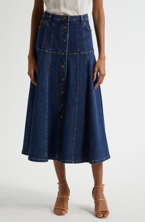 スカート SEMI COUTURE Women Skirts Y5SK19K92 Blue SEMICOUTURE | Blue Women's Denim Skirt | YOOX